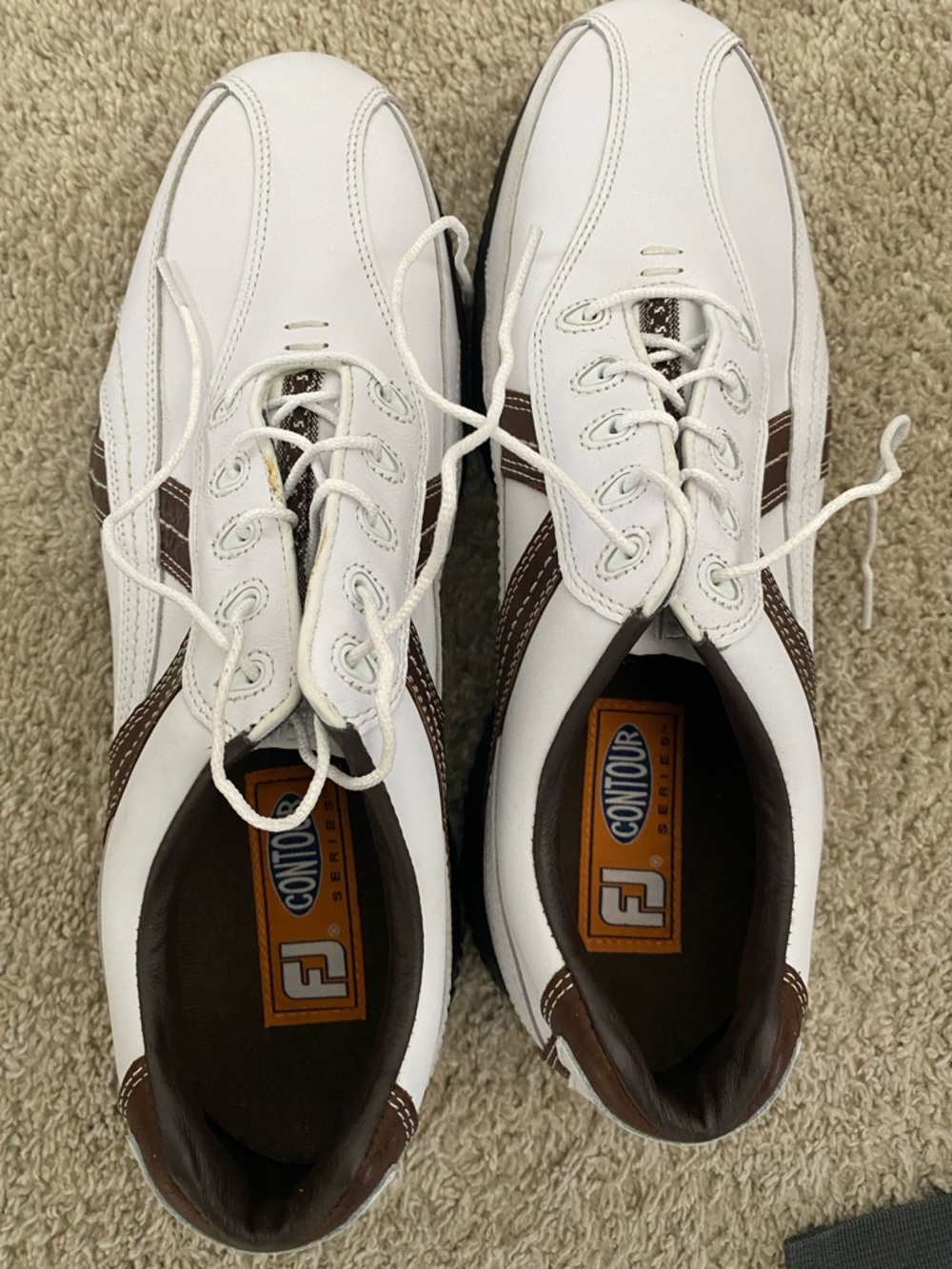 FootJoy Men’s White and Brown Golf Sneakers